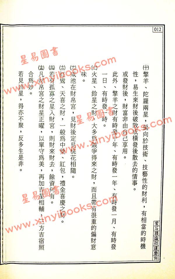 王士文：紫斗精论财运实例 書有黃斑