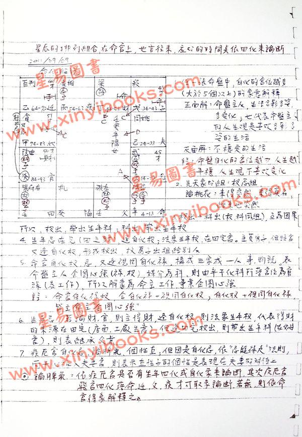 许铨仁讲述：紫微斗数高级班笔记（曾同学整理）手抄本